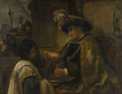 Pilate se lavant les mains, probablement années 1660 - Style of Rembrandt