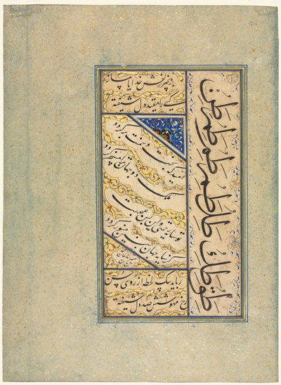 Quatrains Persans (Rubayi) et Exercices Calligraphiques (recto) - Sultan Muhammad Khandan