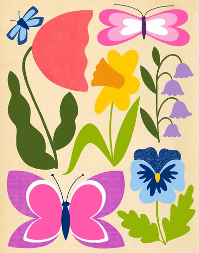 Papillons du jardin printanier - Susan Black