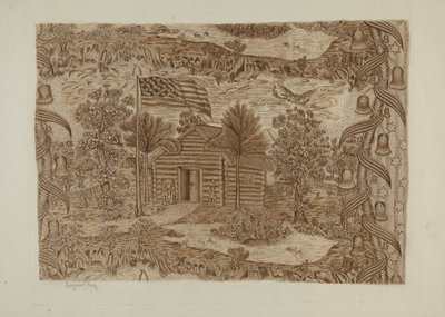 Textile imprimé historique, vers 1940 - Suzanne Roy