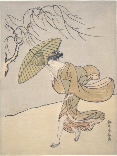 Un jour venteux en été - Suzuki Harunobu