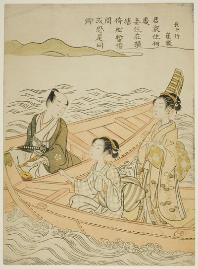 Rencontre sur la rivière (parodie de Hakurakuten) - Suzuki Harunobu