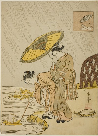 Ono no Komachi priant pour la pluie - Suzuki Harunobu