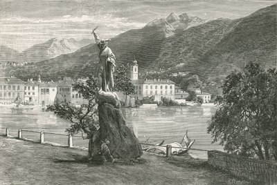 Lugano, avec la statue de Tell par Vela - Swiss School