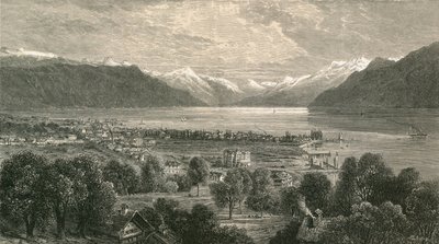 Vevey et la Partie Supérieure du Lac de Genève, en direction de la Vallée du Rhône - Swiss School