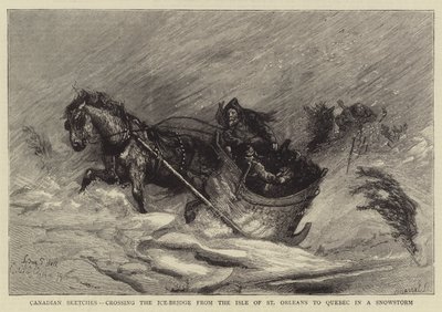 Croquis canadiens, traversée du pont de glace de l