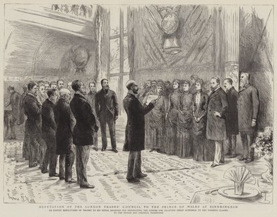 Députation du Conseil des métiers de Londres au Prince de Galles à Sandringham - Sydney Prior Hall