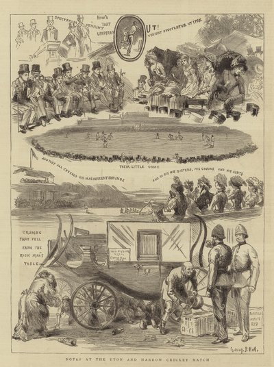 Notes au match de cricket Eton et Harrow - Sydney Prior Hall