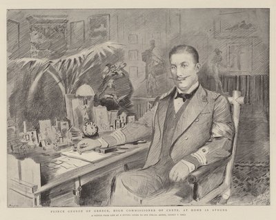 Prince George de Grèce, Haut Commissaire de Crète, chez lui à Athènes - Sydney Prior Hall