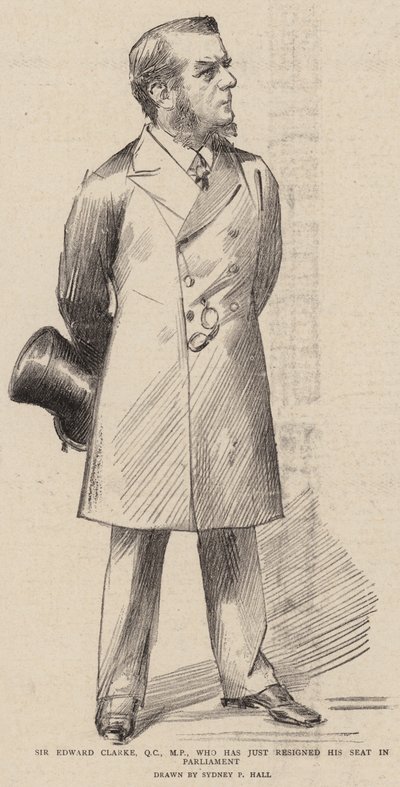 Sir Edward Clarke, QC, MP, qui vient de démissionner de son siège au Parlement - Sydney Prior Hall