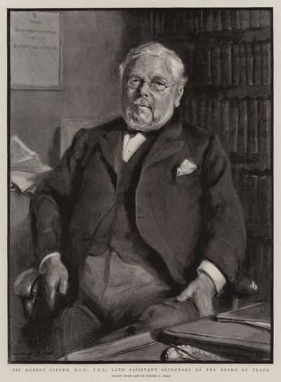 Sir Robert Giffen, KCB, FRS, ancien secrétaire adjoint du Board of Trade - Sydney Prior Hall