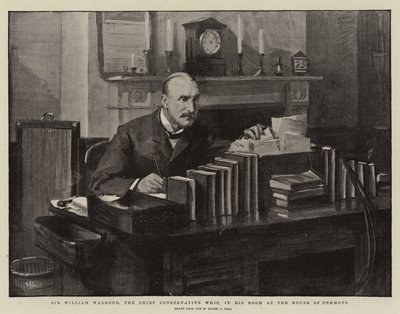 Sir William Walrond, le chef des conservateurs, dans sa chambre à la Chambre des communes - Sydney Prior Hall