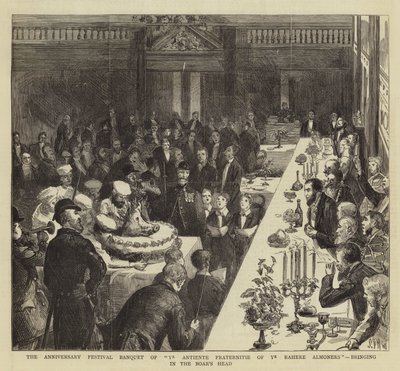 Le Banquet du Festival Anniversaire de Ye Antiente Fraternitie of Ye Rahere Almoners, apportant la tête de sanglier - Sydney Prior Hall