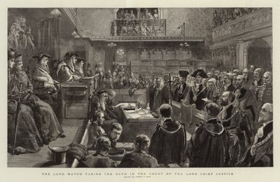 Le Maire prenant le serment dans la Cour du Lord Chief Justice - Sydney Prior Hall