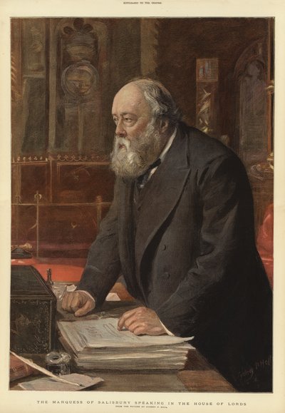 Le marquis de Salisbury parlant à la Chambre des lords - Sydney Prior Hall