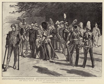 La Tournée Royale, le Duc de Cornouailles remettant des médailles de guerre à Sydney - Sydney Prior Hall