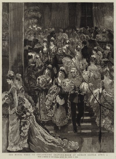 La visite royale en Irlande, le salon de Dublin Castle, 9 avril - Sydney Prior Hall