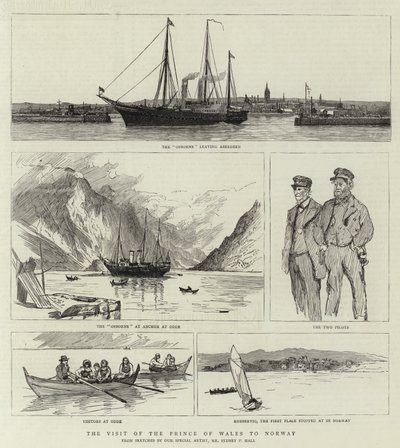 La visite du prince de Galles en Norvège - Sydney Prior Hall