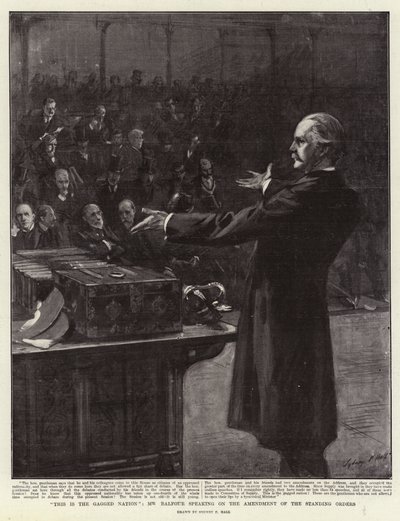 Voici la Nation bâillonnée, M. Balfour parlant de l