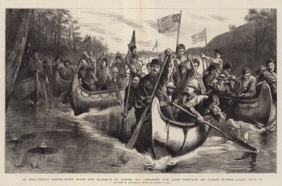 Vers le Grand Nord-Ouest avec le marquis de Lorne, XII, approchant du dernier portage sur Clear Water Lake, 28 juillet - Sydney Prior Hall