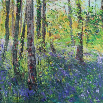 Bouleaux et jacinthes des bois - Sylvia Paul