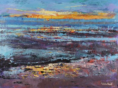 Lever de soleil spectaculaire, 2021 (huile sur toile) - Sylvia Paul