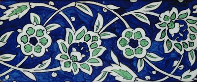 Carreau avec pivoines et rosettes - Syrian School