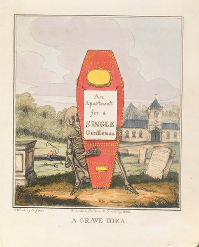 Une idée de tombe : Un appartement pour un célibataire, pub. 1828 - T. Hampson Jones
