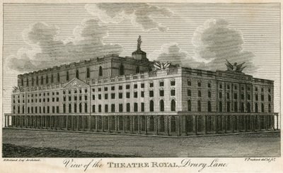Vue du Théâtre Royal, Drury Lane, Londres - T. Prattent