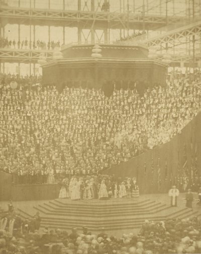 La reine Victoria présidant la réouverture du Crystal Palace reconstruit à Sydenham - T. R. Williams