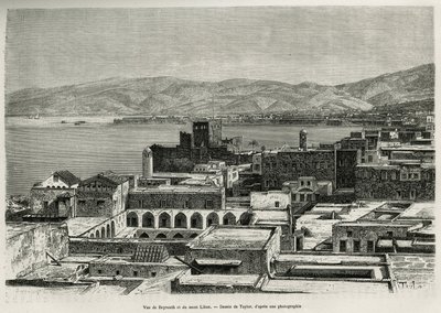 Vue de Beyrouth et du mont Liban, gravure d