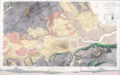 Carte géologique de Londres et des environs, 1871 - T Walsh