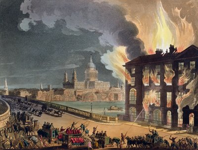 Incendie à Albion Mill, Blackfriars Bridge, d