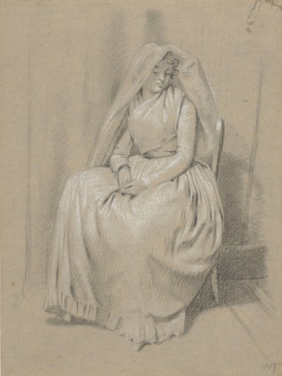Femme assise avec un voile sur la tête - Taco Scheltema (I)