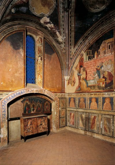 Vue de la chapelle décorée de fresques - Taddeo Gaddi