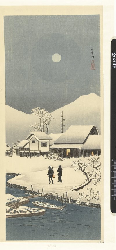 Paysage enneigé au clair de lune - Takahashi Hiroaki