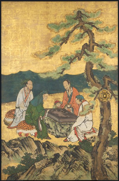 Une partie de Go, des Quatre Accomplissements, début du XVIIe siècle - Takanobu Kano