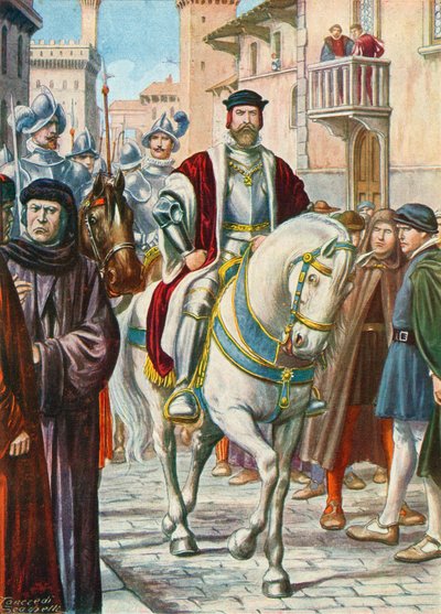 Cosme Ier avec ses gardes espagnols et allemands qui le suivaient toujours - Tancredi Scarpelli