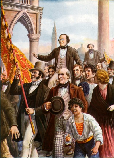 Daniele Manin et Niccolo Tommaseo libérés de prison le 18 mars 1848 - Tancredi Scarpelli