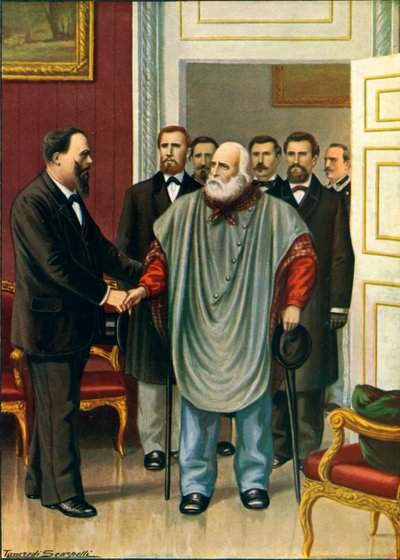 Garibaldi visitant Vittorio Emanuele à Rome. La discussion finale entre les deux auteurs du Risorgimento - Tancredi Scarpelli