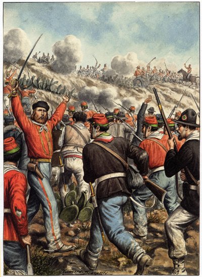 Risorgimento : représentation de Giuseppe Garibaldi (1807-1882) lors d