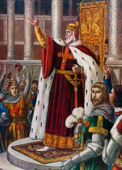 Le Doge de Venise à San Marco invitant les gens et les soldats à rejoindre la croisade, vers 1095 - Tancredi Scarpelli