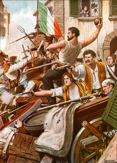 Les cinq jours de Milan. Les citoyens de toutes classes manient les barricades - Tancredi Scarpelli