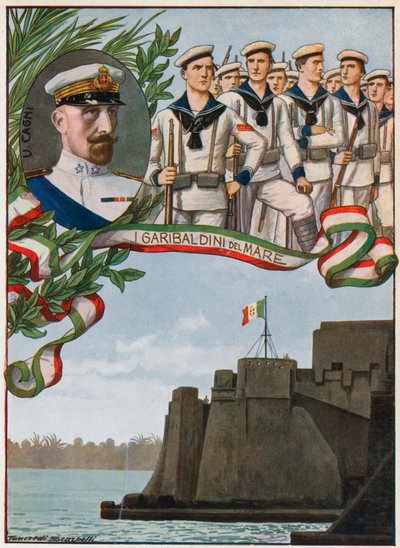 Le château de Tripoli sur lequel les marines italiens ont hissé le tricolore - Tancredi Scarpelli
