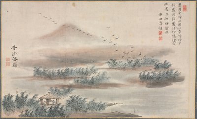 Une des huit vues des rivières Xiao et Xiang - Tani Buncho