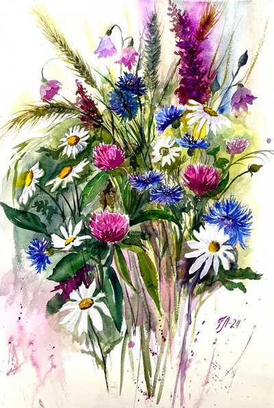 Bouquet de fleurs sauvages aux couleurs vives - Tanya Lundmark
