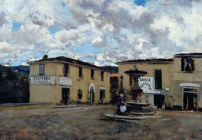 La place de Settignano, vers 1889 - Telemaco Signorini