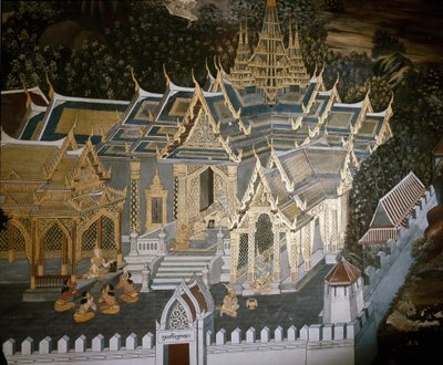 Épisodes de la vie de Bouddha (fresque) - Thai School