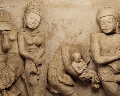 Relief, de Chedi Chula Pathom, école de Davaravati - Thai School