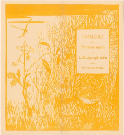 Couverture de catalogue avec crapaud et libellule - Theo van Hoytema